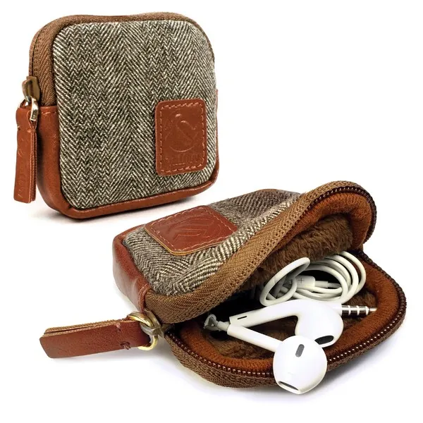 Tuff Luv Tuff-luv Herringbone Tweed Travel Case Pouch For Earphones Headphones
