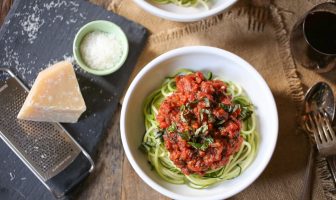This Recipe for Low-Carb, Light Beer & Beef Bolognaise is the Perfect No Guilt Treat zucchini noodles