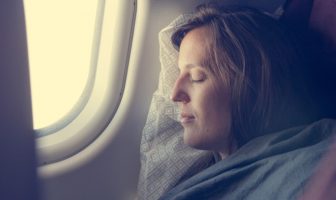 sleeping on plane