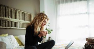 working in bed