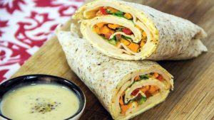 smoked chicken wrap