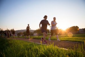 running outside