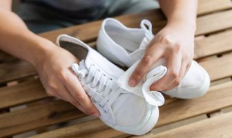 cleaning shoes