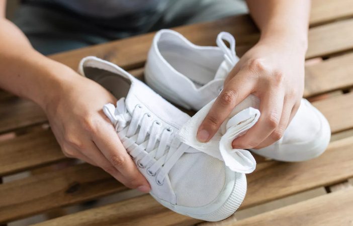 cleaning shoes